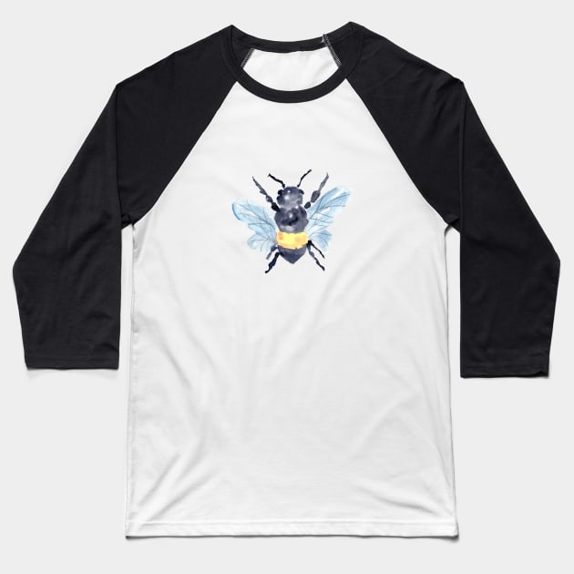 Watercolor Bee Pollinators with florals Baseball T-Shirt by Harpleydesign